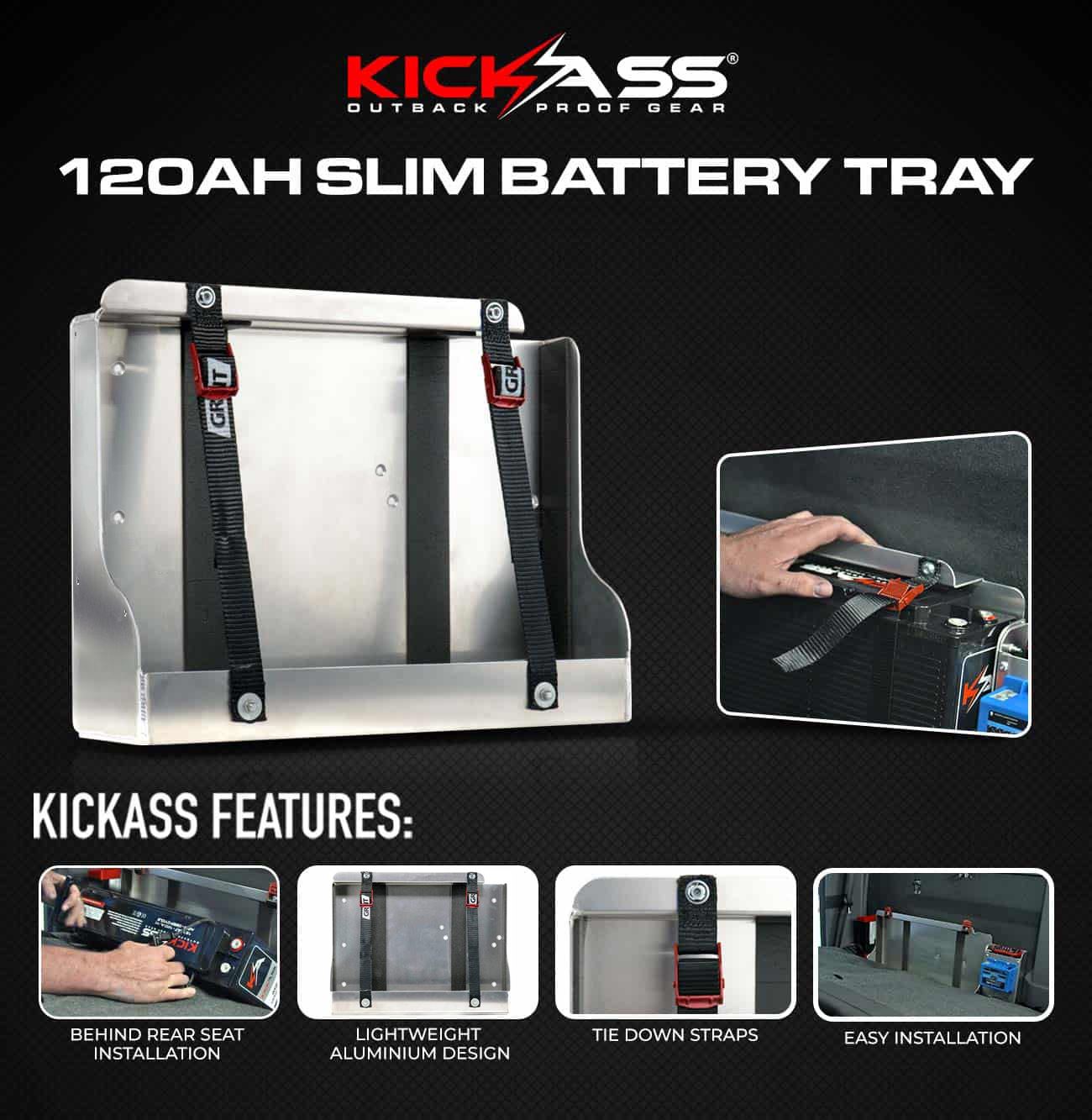 KA12120SLIMTRAY - KICKASS 120AH AGM Slimline Battery Tray