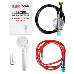 KICKASS Instant Gas Hot Water System & Portable 12L/min Pump Pack 