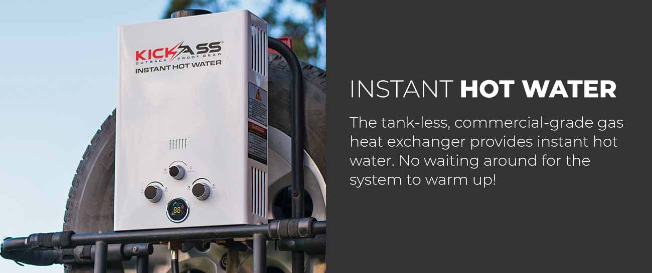 KAHWS12LPP - KICKASS Instant Gas Hot Water System & Portable 12L/min Pump Pack 