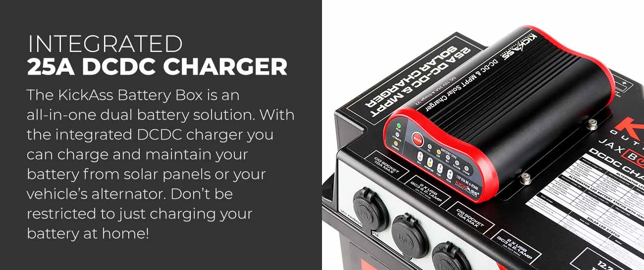 Portable Battery Box Power Station with Integrated 25A DCDC Charger & 120AGM Battery