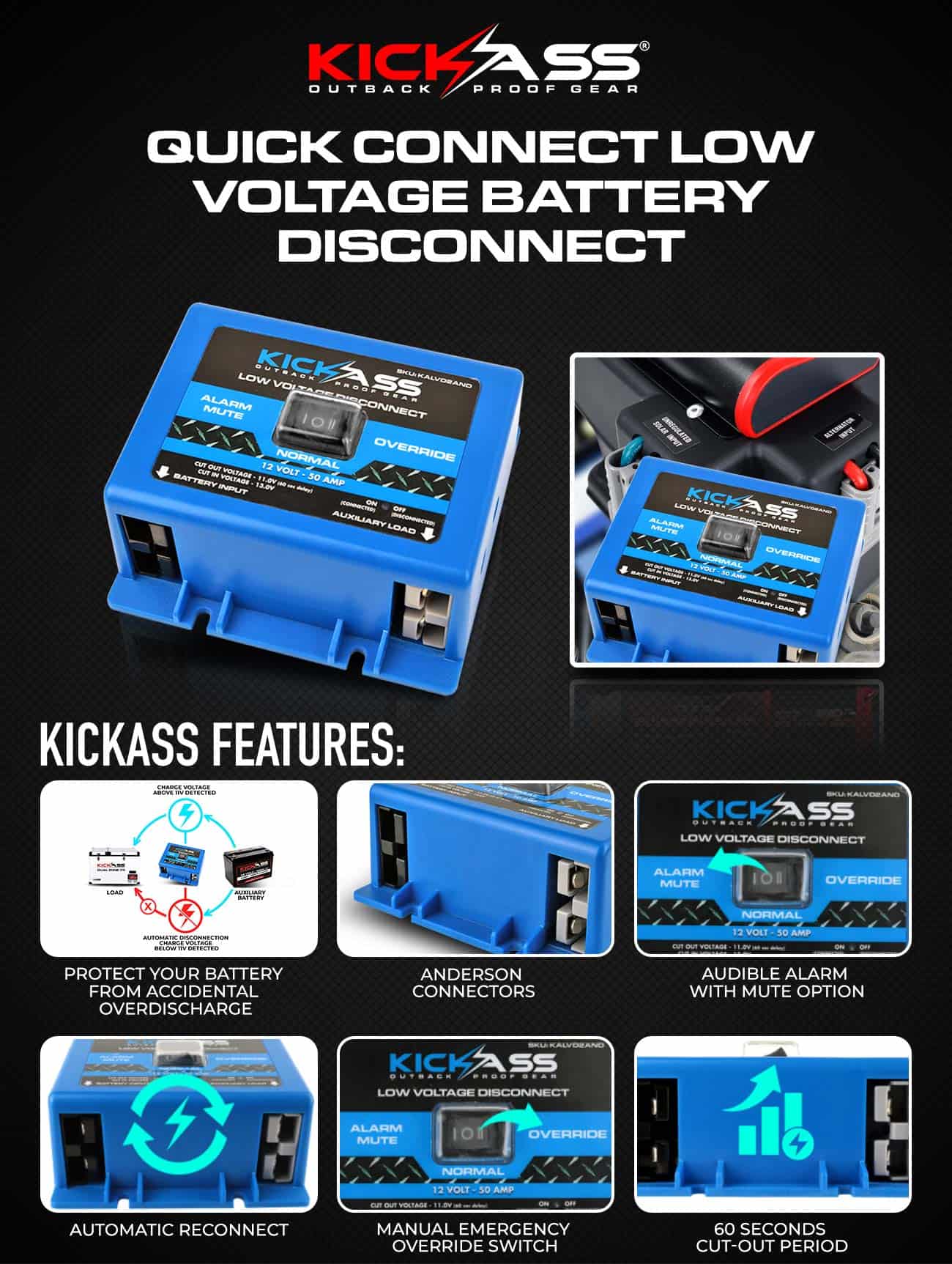 KALVD2AND - KICKASS Quick Connect Low Voltage Disconnect LVD