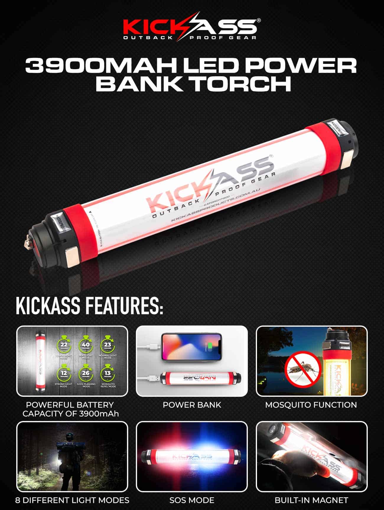 Torch Light Large Power Bank Rechargeable
