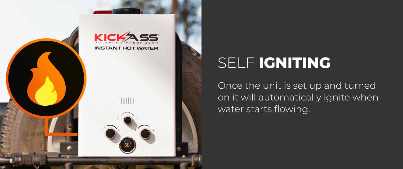 KAHWSGAS8_6 - KICKASS Instant Gas Hot Water System with 12V 6L/min Water Pump