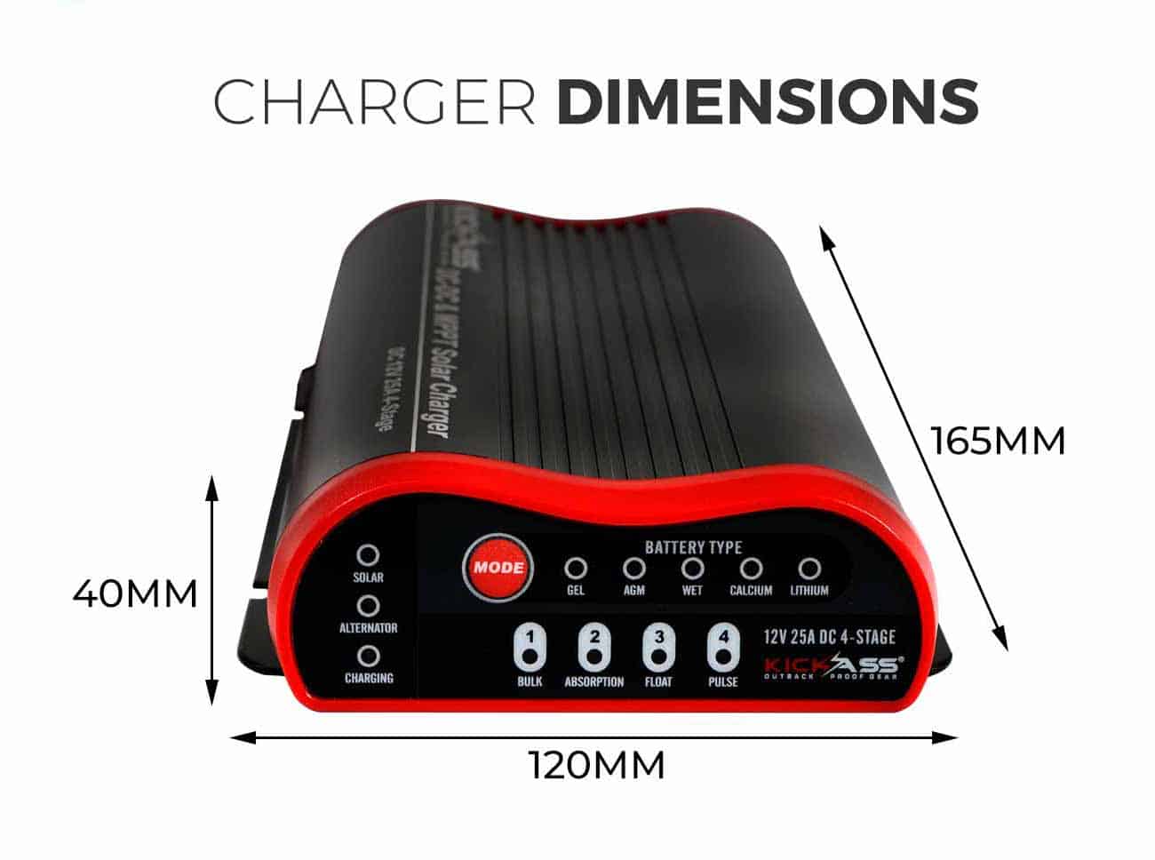 KADCDC25A-AND - KICKASS DCDC MPPT Solar Battery Charger 12V-24V 25A Pre-wired Anderson