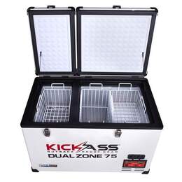KICKASS 75L Portable Camping Fridge/Freezer & Premium Fridge Slide/Table Combo