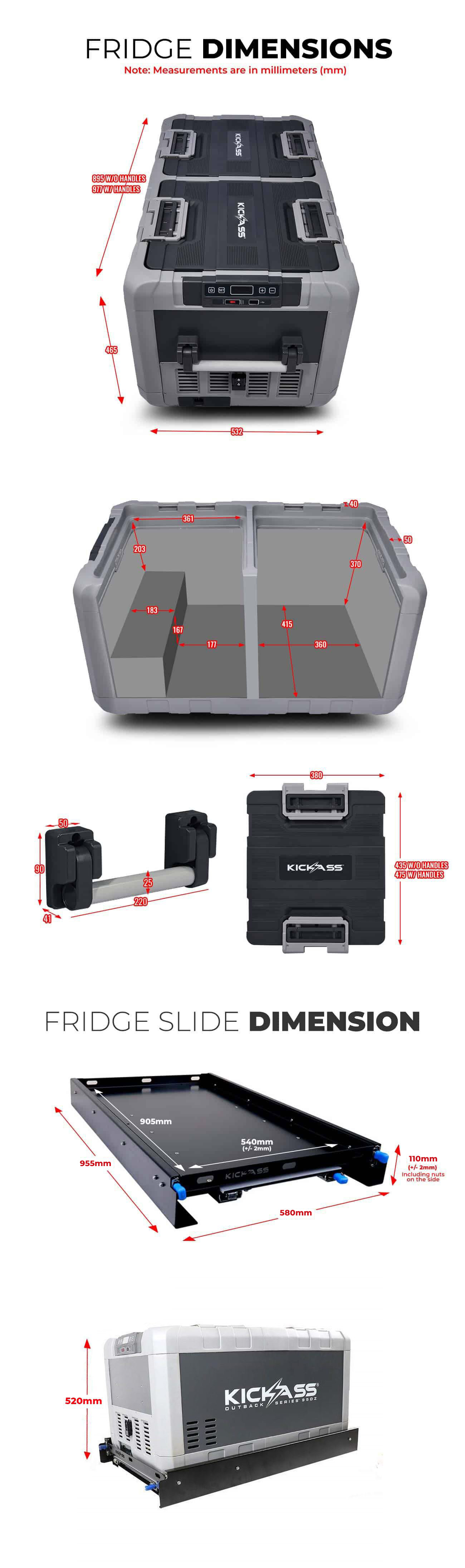95L  Portable Fridge/Freezer & 95L Fridge Slide Combo