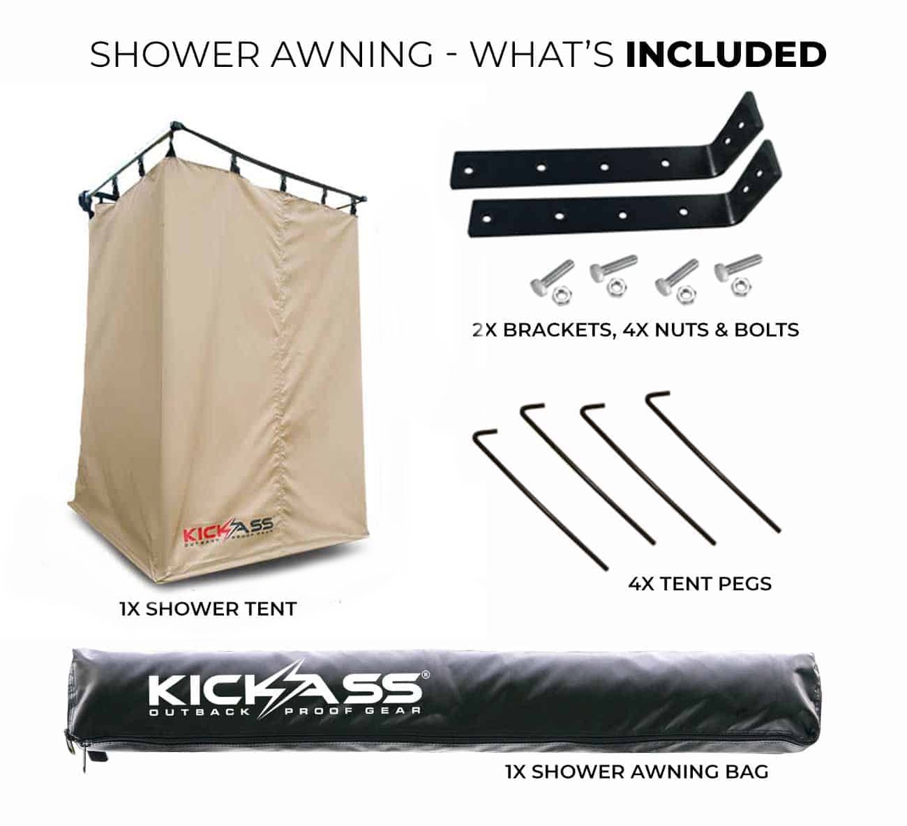 Shower awning - What's included