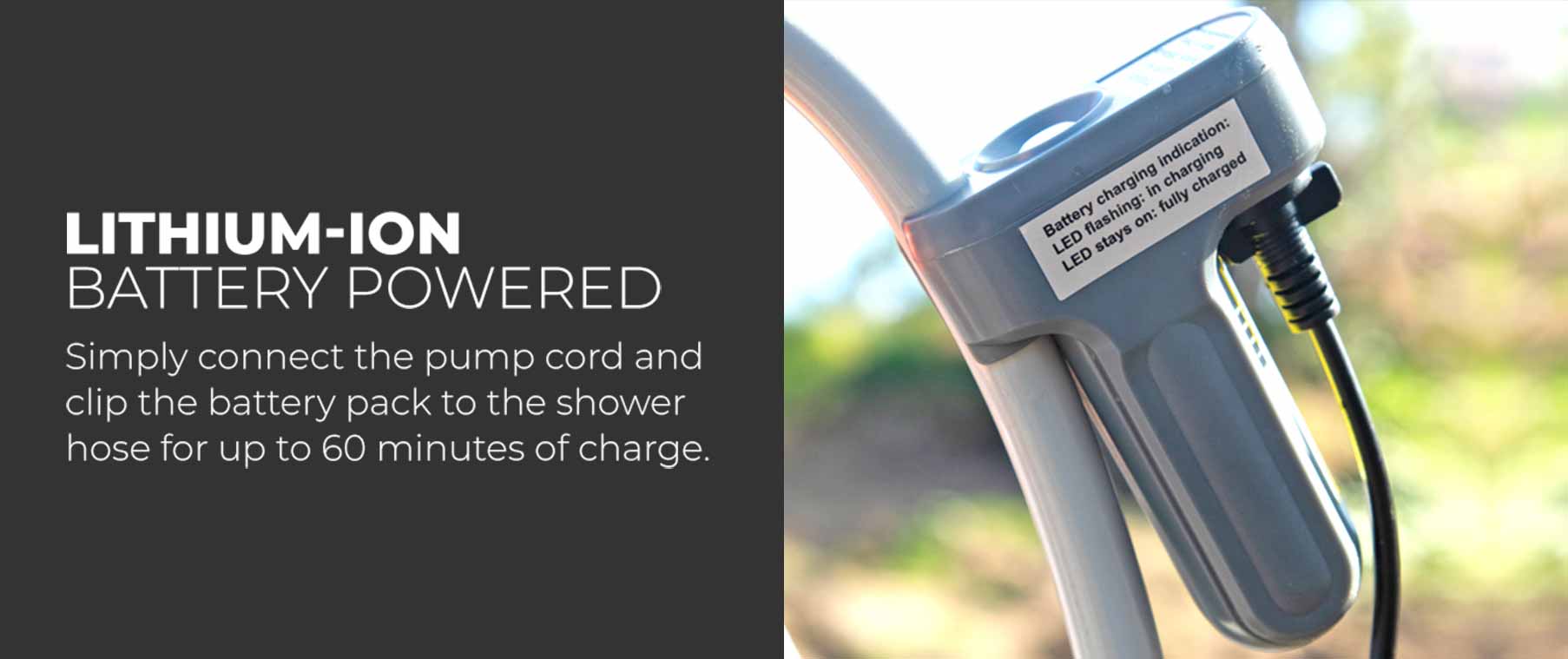 KASWRRCG - KICKASS Portable Camping Shower with Lithium Battery 